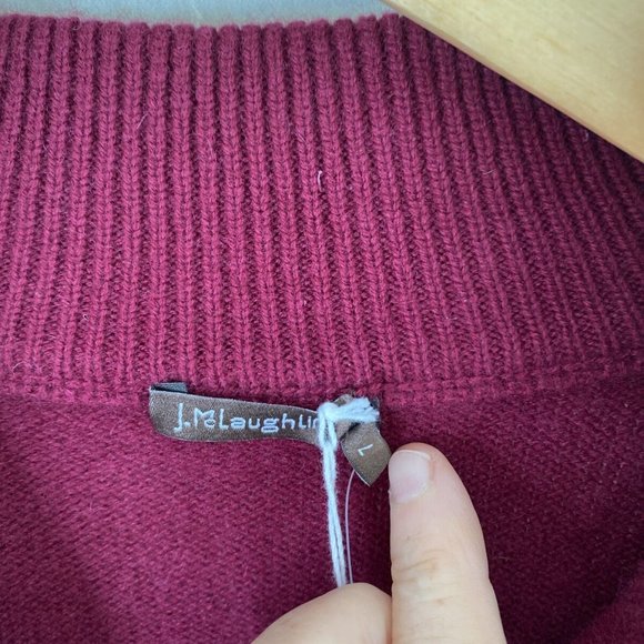 J. McLaughlin L Tate Cashmere Sweater Burgundy 1/4 Zip Knit Men Holiday $495 - Picture 5 of 9